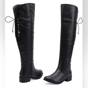 Women's Over The Knee Lace Up Block Heel Boots